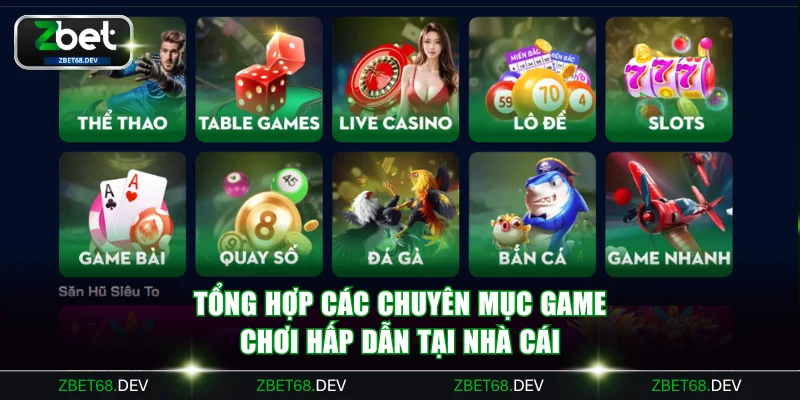 Tổng hợp các chuyên mục game chơi hấp dẫn tại nhà cái